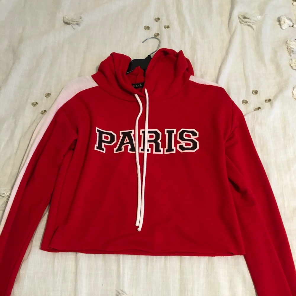 Red Cropped hoodie